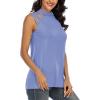 imageLYANER Womens One Shoulder Cut Out TShirt Mock Neck Sleeveless Tank Tops Going Out ShirtBlue