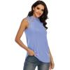 imageLYANER Womens One Shoulder Cut Out TShirt Mock Neck Sleeveless Tank Tops Going Out ShirtBlue