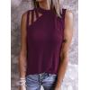 imageLYANER Womens One Shoulder Cut Out TShirt Mock Neck Sleeveless Tank Tops Going Out ShirtRose