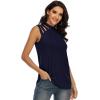imageLYANER Womens One Shoulder Cut Out TShirt Mock Neck Sleeveless Tank Tops Going Out ShirtRoyal Blue