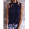 imageLYANER Womens One Shoulder Cut Out TShirt Mock Neck Sleeveless Tank Tops Going Out ShirtRoyal Blue