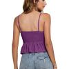 imageLYANER Womens V Neck Elastic Waist Pleated Ruffle Hem Sleeveless Strappy Crop Cami TopPulm