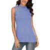 imageLYANER Womens One Shoulder Cut Out TShirt Mock Neck Sleeveless Tank Tops Going Out ShirtBlue