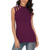 imageLYANER Womens One Shoulder Cut Out TShirt Mock Neck Sleeveless Tank Tops Going Out ShirtRose