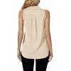 imageLYANER Womens Casual Collar Sleeveless Button Down Tank Top Blouse ShirtBeige