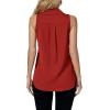 imageLYANER Womens Casual Collar Sleeveless Button Down Tank Top Blouse ShirtBurgundy