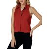 imageLYANER Womens Casual Collar Sleeveless Button Down Tank Top Blouse ShirtBurgundy