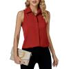 imageLYANER Womens Casual Collar Sleeveless Button Down Tank Top Blouse ShirtBurgundy