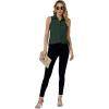 imageLYANER Womens Casual Collar Sleeveless Button Down Tank Top Blouse ShirtDark Green