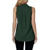 imageLYANER Womens Casual Collar Sleeveless Button Down Tank Top Blouse ShirtDark Green