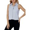 imageLYANER Womens Casual Collar Sleeveless Button Down Tank Top Blouse ShirtLight Blue