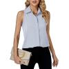 imageLYANER Womens Casual Collar Sleeveless Button Down Tank Top Blouse ShirtLight Blue