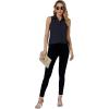 imageLYANER Womens Casual Collar Sleeveless Button Down Tank Top Blouse ShirtNavy Blue