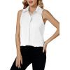 imageLYANER Womens Casual Collar Sleeveless Button Down Tank Top Blouse ShirtWhite