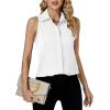 imageLYANER Womens Casual Collar Sleeveless Button Down Tank Top Blouse ShirtWhite