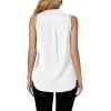 imageLYANER Womens Casual Collar Sleeveless Button Down Tank Top Blouse ShirtWhite