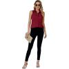 imageLYANER Womens Casual Collar Sleeveless Button Down Tank Top Blouse ShirtWine Red