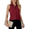 imageLYANER Womens Casual Collar Sleeveless Button Down Tank Top Blouse ShirtWine Red