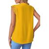imageLYANER Womens Elegant Notch V Neck Lace Trim Cap Sleeve Blouse Shirt Sleeveless TopGinger