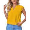 imageLYANER Womens Elegant Notch V Neck Lace Trim Cap Sleeve Blouse Shirt Sleeveless TopGinger