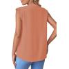 imageLYANER Womens Elegant Notch V Neck Lace Trim Cap Sleeve Blouse Shirt Sleeveless TopPink