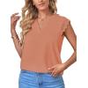 imageLYANER Womens Elegant Notch V Neck Lace Trim Cap Sleeve Blouse Shirt Sleeveless TopPink