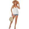 imageLYANER Womens Lace Babydoll Tank Top Sexy Deep V Neck Spaghetti Strap Sleeveless Cami Flared Hem Flowy Peplum TopsWhite