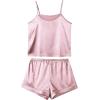 imageLYANER Womens Pajamas Set 7pcs Silk Satin Sleepwear Loungewear Cami Shirt Pj SetBaby Pink