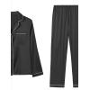 imageLYANER Womens Pajamas Set 7pcs Silk Satin Sleepwear Loungewear Cami Shirt Pj SetBlack