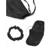 imageLYANER Womens Pajamas Set 7pcs Silk Satin Sleepwear Loungewear Cami Shirt Pj SetBlack