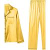 imageLYANER Womens Pajamas Set 7pcs Silk Satin Sleepwear Loungewear Cami Shirt Pj SetBright Yellow