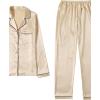 imageLYANER Womens Pajamas Set 7pcs Silk Satin Sleepwear Loungewear Cami Shirt Pj SetChampagne