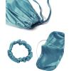 imageLYANER Womens Pajamas Set 7pcs Silk Satin Sleepwear Loungewear Cami Shirt Pj SetChampagne Green