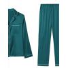 imageLYANER Womens Pajamas Set 7pcs Silk Satin Sleepwear Loungewear Cami Shirt Pj SetDark Green
