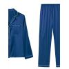 imageLYANER Womens Pajamas Set 7pcs Silk Satin Sleepwear Loungewear Cami Shirt Pj SetNavy