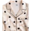 imageLYANER Womens Pajamas Set 7pcs Silk Satin Sleepwear Loungewear Cami Shirt Pj SetPolka Dots Beige