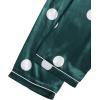 imageLYANER Womens Pajamas Set 7pcs Silk Satin Sleepwear Loungewear Cami Shirt Pj SetPolka Dots Green