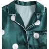 imageLYANER Womens Pajamas Set 7pcs Silk Satin Sleepwear Loungewear Cami Shirt Pj SetPolka Dots Green