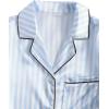 imageLYANER Womens Pajamas Set 7pcs Silk Satin Sleepwear Loungewear Cami Shirt Pj SetStriped Blue