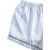 imageLYANER Womens Pajamas Set 7pcs Silk Satin Sleepwear Loungewear Cami Shirt Pj SetStriped Blue