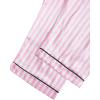 imageLYANER Womens Pajamas Set 7pcs Silk Satin Sleepwear Loungewear Cami Shirt Pj SetStriped Pink