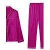 imageLYANER Womens Pajamas Set 7pcs Silk Satin Sleepwear Loungewear Cami Shirt Pj SetViolet Red