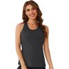 imageLYANER Womens Racerback Tank Tops Crew Neck Open Back Workout Tops Athletic Muscle Tank Yoga ShirtsBlack