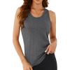 imageLYANER Womens Racerback Tank Tops Crew Neck Open Back Workout Tops Athletic Muscle Tank Yoga ShirtsGray