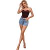 imageLYANER Womens Sexy Satin Sweetheart Neck Crop Tube Tops Strapless Bustier Cami Back Zipper Corset TopDark Brown
