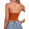 imageLYANER Womens Sexy Satin Sweetheart Neck Crop Tube Tops Strapless Bustier Cami Back Zipper Corset TopDark Orange