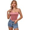 imageLYANER Womens Sexy Satin Sweetheart Neck Crop Tube Tops Strapless Bustier Cami Back Zipper Corset TopDusty Pink