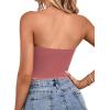 imageLYANER Womens Sexy Satin Sweetheart Neck Crop Tube Tops Strapless Bustier Cami Back Zipper Corset TopDusty Pink