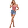 imageLYANER Womens Sexy Satin Sweetheart Neck Crop Tube Tops Strapless Bustier Cami Back Zipper Corset TopDusty Pink