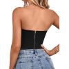 imageLYANER Womens Sexy Satin Sweetheart Neck Crop Tube Tops Strapless Bustier Cami Back Zipper Corset TopPure Black